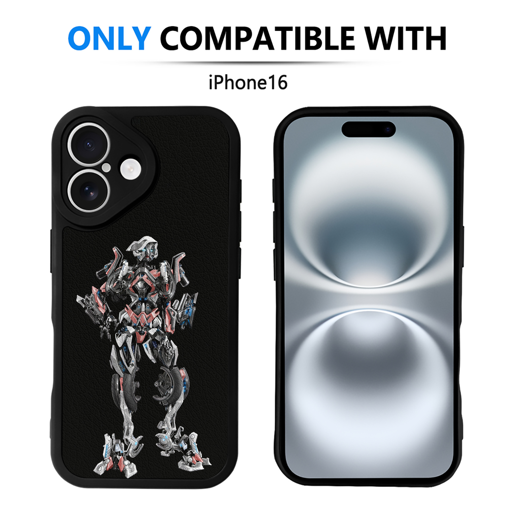 （画像用） Transformers トランスフォーマー 【iPhone 16シリーズ対応】シリコンスマホケース（レザー調） 材質：シリコン